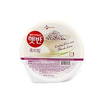 Vista 1 de CJ Arroz cocido con arroz negro Hetbahn, 7.4 oz (12 unidades), instantáneo y apto para microondas