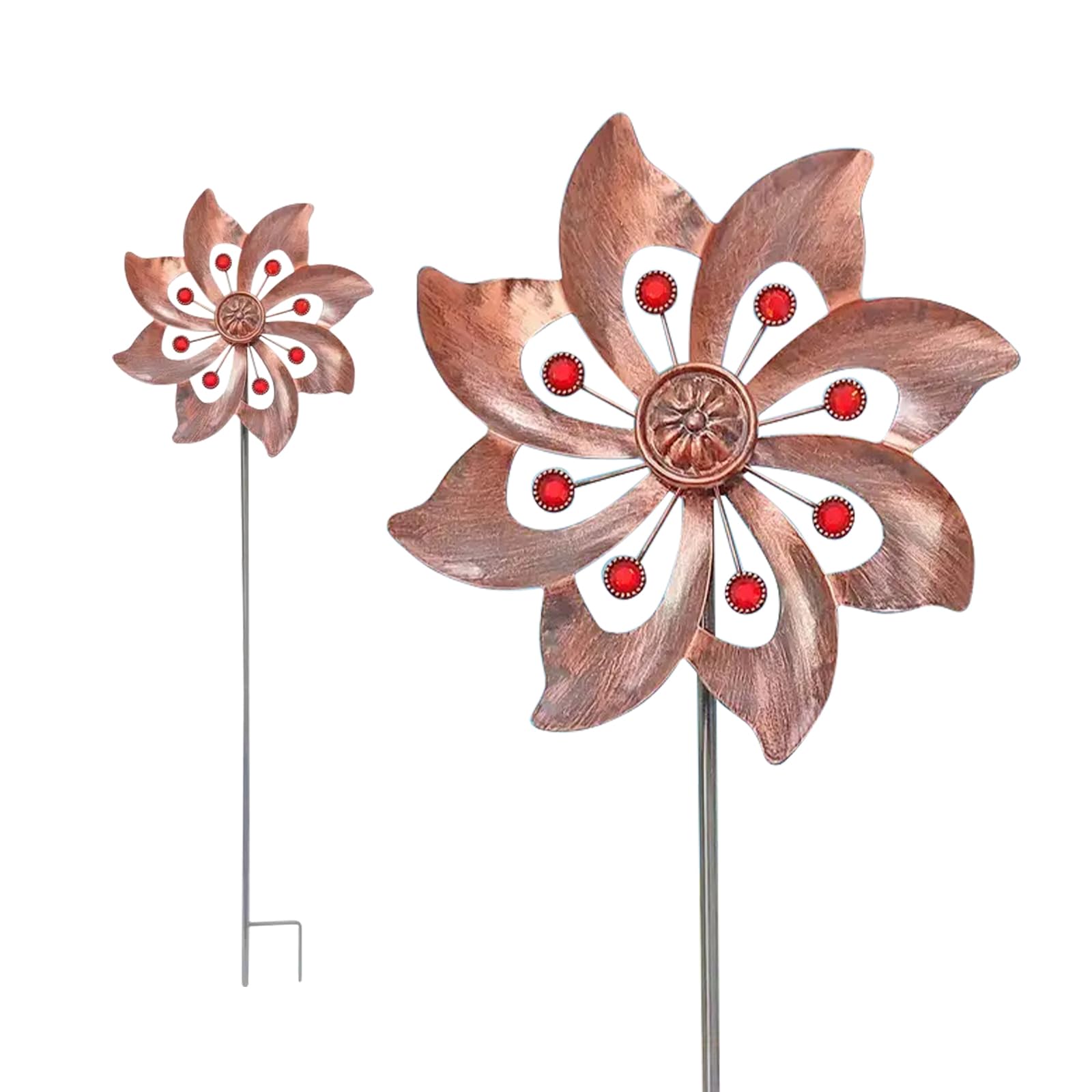 Wind Spinner, Metal Windmill for the Yard, Kinetic Wind Spinner for Outside, Easy Spinning, Metal Wind Sculptures Spinners for Patio Lawn Garden (Brass)