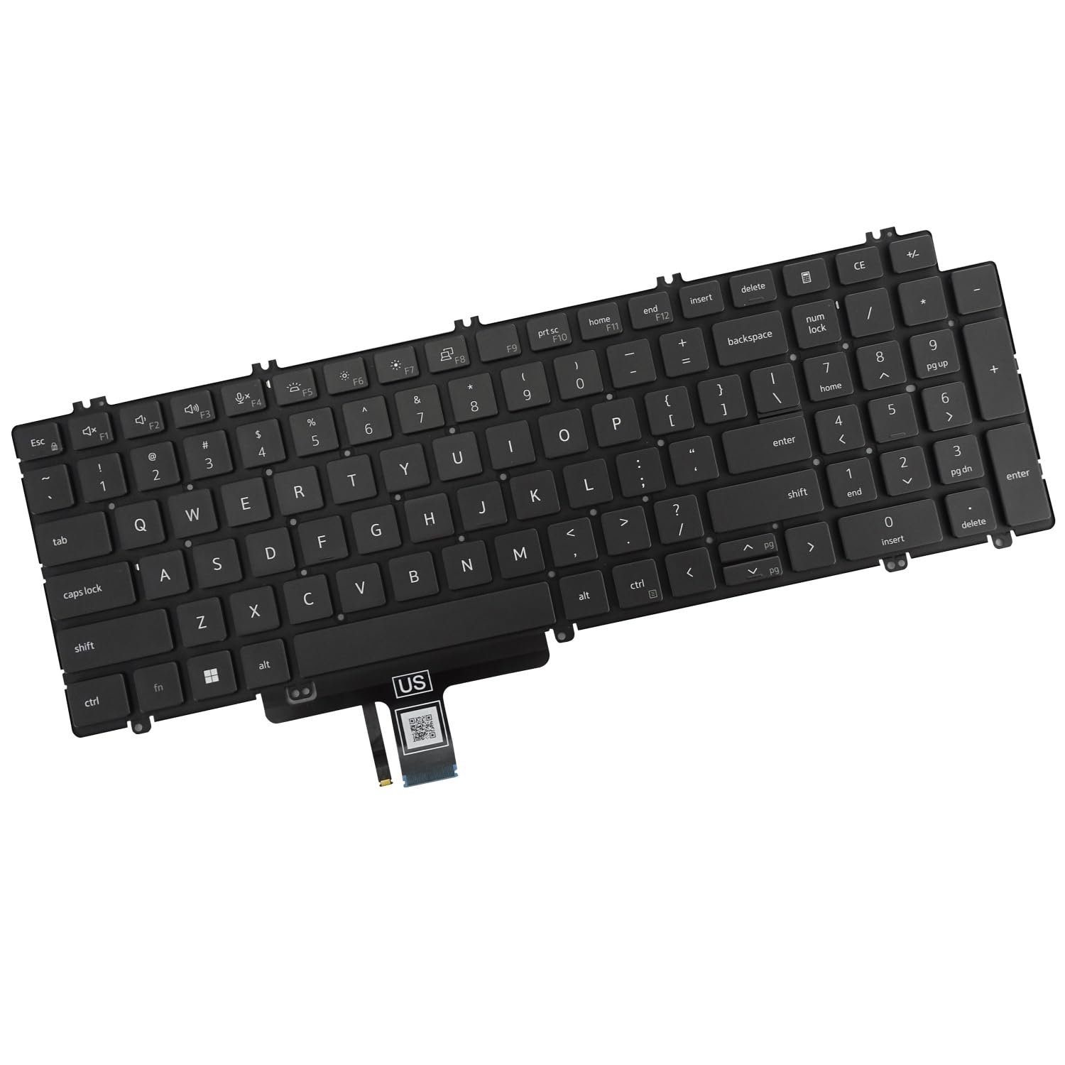 Dell Latitude 5520 5521 5530 Precision 3560 3561 3580 3581 P104F z podświetleniem klawiatury (US, podświetlenie)