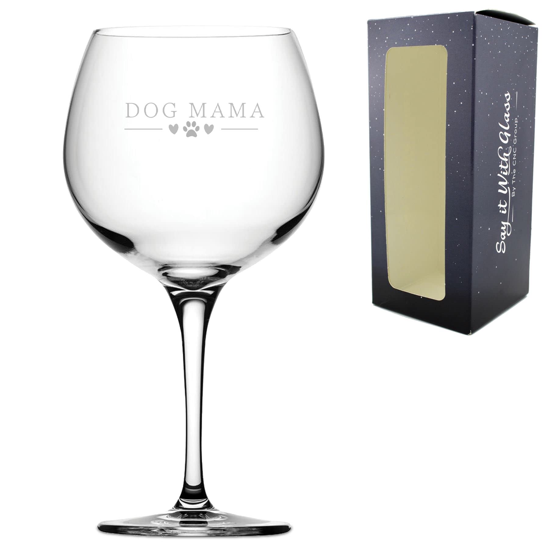 Engraved Novelty Gin Balloon with Dog Mama Design, Laser Engraved, Gift Box Included, Gift for Mum, Birthday Gift, Dog Lover Gift, Funny Dog Gift, Add an Optional Personalised Message