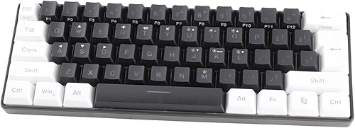 Teclado G61 Mini RGB para juegos retroiluminación LED, 61 teclas, sensación mecánica ergonómica Teclado portátil compacto con cable para negocios,