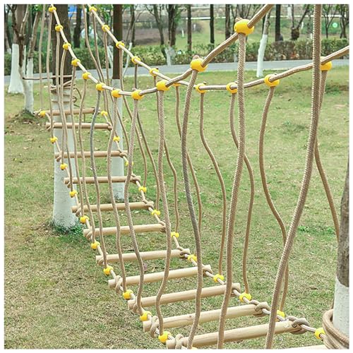 Ponte da Esterno per Asilo Nido, Attrezzatura Sportiva per Bambini, Ponte in Legno massello, Ponte di Equilibrio, Ponte da Arrampicata, Giocattoli