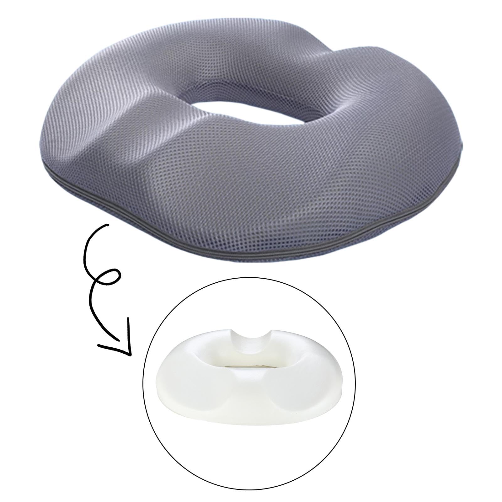 Almohada Donut Cojín Reforzado para Asiento Material 3D Panal Transpirable Funda Fácil de Lavar Y Uso Prolongado Adecuada para Conductores Adultos, Mujeres, Individual