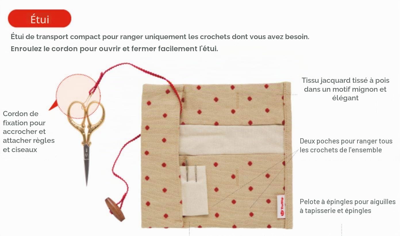 Ensemble de crochets Tulip Etimo Red avec prise douce, 1 pièce