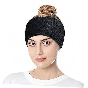 Amazon.co.jp: IWOWHERO ウール糸で編んだ暖かいヘッドバンド