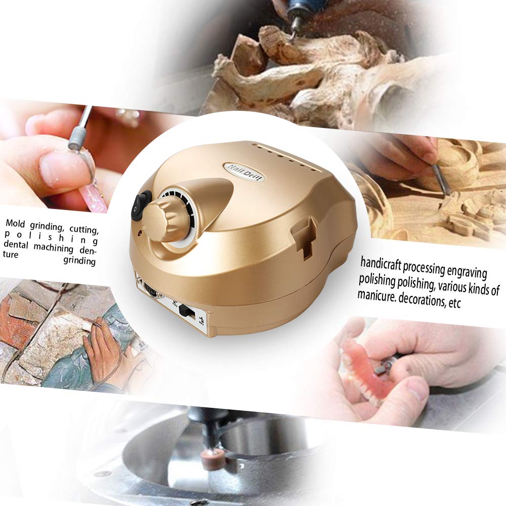 Fresa per Unghie Professionale 30000 giri, Layhou Aspiratore Unghie del chiodo dei Corredi Manicure della Lucidatrice Dellarchivio della macchina Trapano Elettrico con 6 fresa Punte