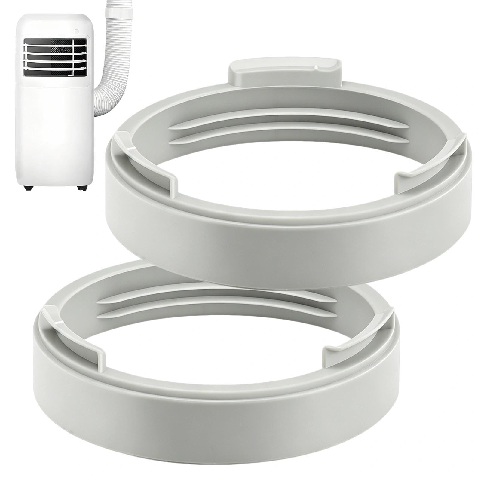 2 Pcs Air Conditioner Exhaust Adapter, Universal 5.1/5.9 Inch 15cm Portable AC Exhaust Hose Coupler, Round Plastic Extension Adapter Tube, Air Conditioner Parts Accessories