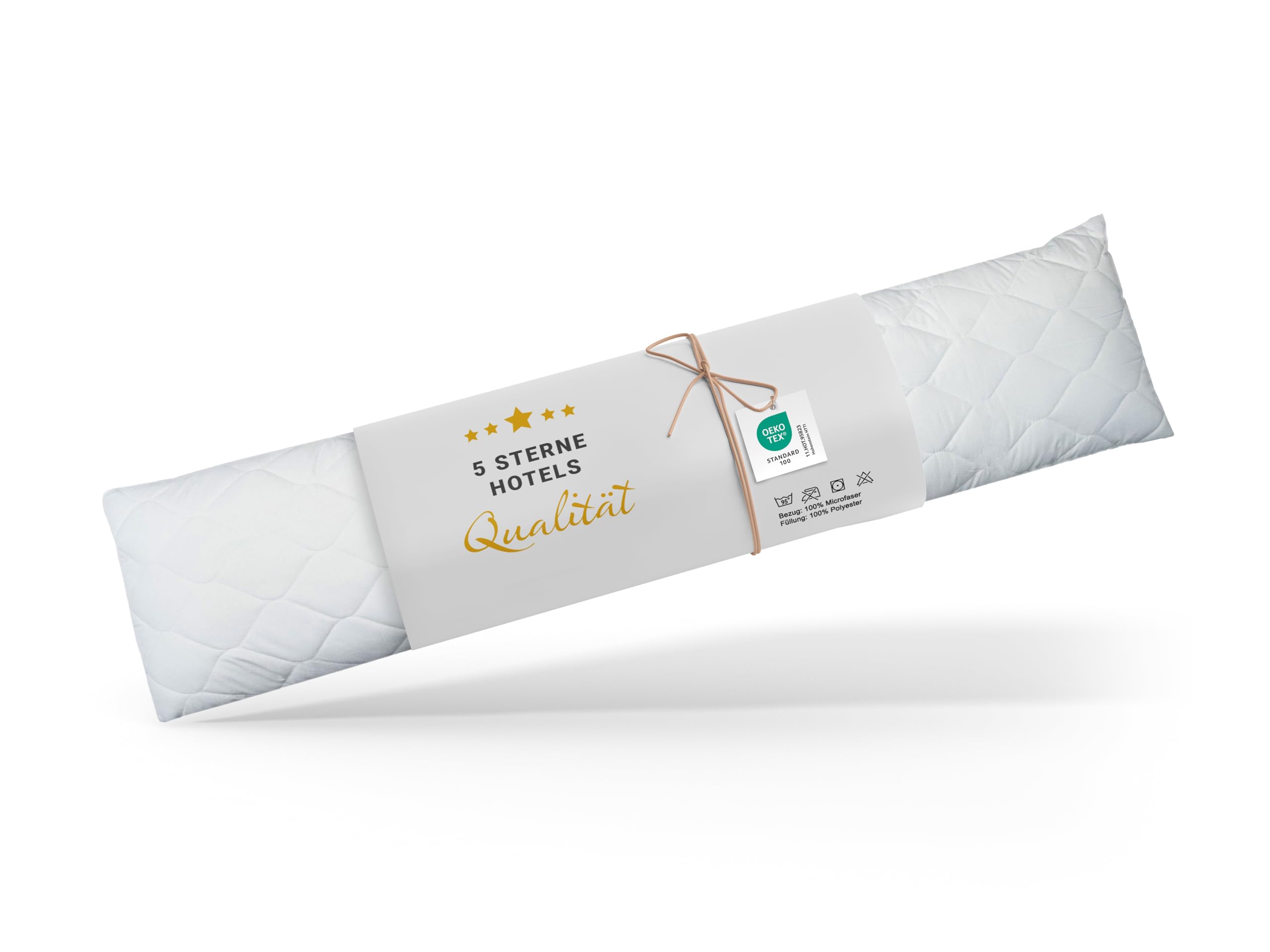 ZOLLNER Seitenschläferkissen in 40x200 cm - Entlastung für Rücken, Hüfte, Beine und Bauch - als Stillkissen geeignet - waschbar bis 95°C - mit Reißverschluss - Oeko Tex® Zertifiziert