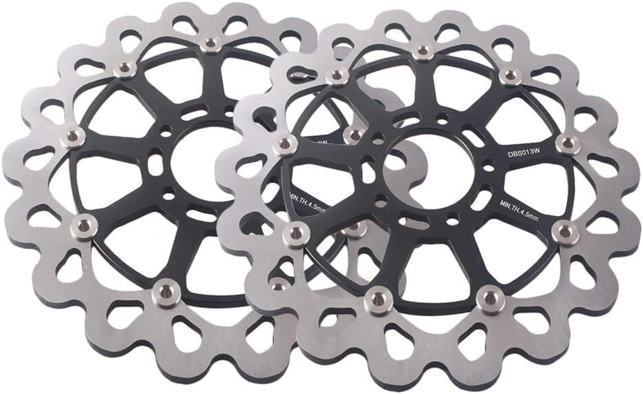 Cnfang4 1 Set Front+Rear Brake Disc Rotor Solid for Suzuki GSXR 600 97-03 GSXR 750 96-03 TL1000S 97-01 TL1000R 98-03 Stainless Steel Black