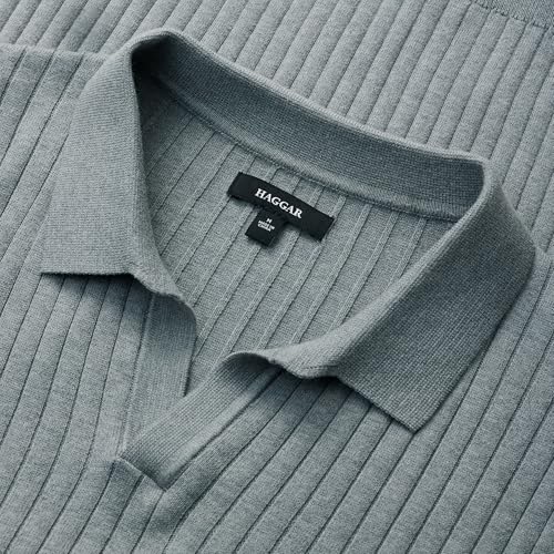 Haggar Men's Premium Ribbed Knit Short Sleeve Sweater Polo Shirt – Regular and Big & Tall Sizes4