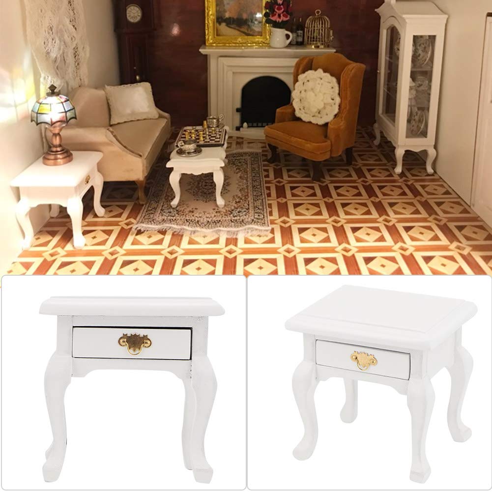 Mini Mesita De Noche Escala 1:12 Para Casa De Muñecas – Mueble De Madera Con Puerta