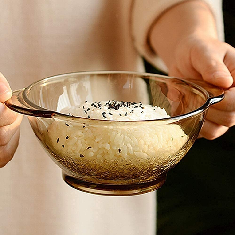 Service de table pour cuisine et salle à manger, ensemble de vaisselle en verre 9 pièces, bols de service en verre, saladier de qualité supérieure ~ transparent, service pour 4 personnes, idéal pour