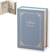 Boîte à Bijoux De Voyage, Faux Livre Boîte De Rangement De Bijoux Petite Organisateur De Bijoux En Cuir PU Organisateur De Boîte à Bijoux Portable Coffret à Bijoux (Bleu)