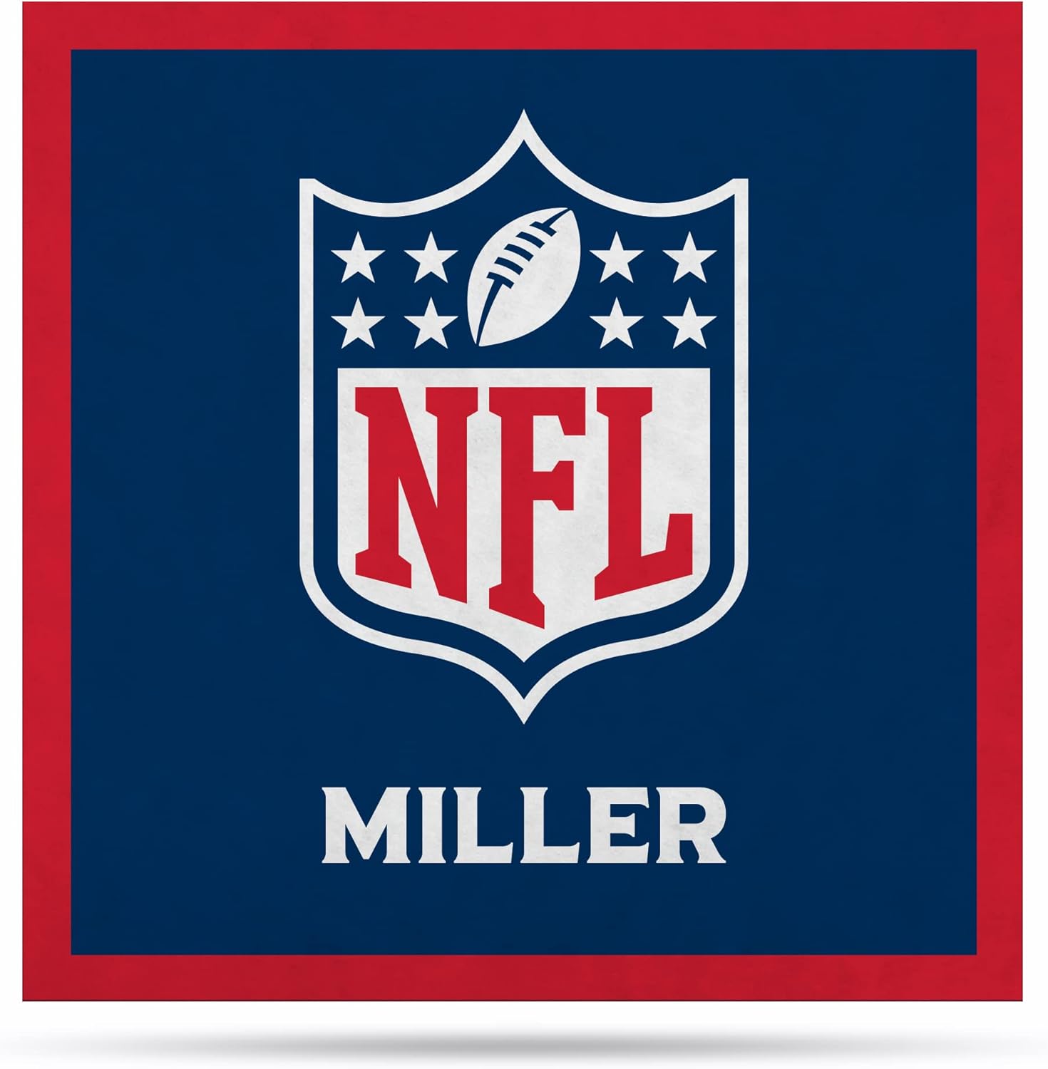 Rico Industries NFL Shield Logo Personalized 23" Felt Wall Banner - Sports Decor for Man Cave, Game Room, Office & Bedroom - Long-Lasting, Customizable Wall Decorations - Made in The USA