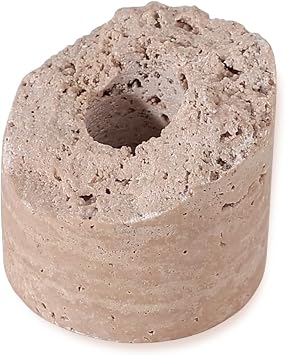 Travertine Candle Holder - Handmade Marble Candlestick Holder for 3/4 Inch Thick Taper Candle - Vintage Small Stone Candle Sticks Holder Decor for Table