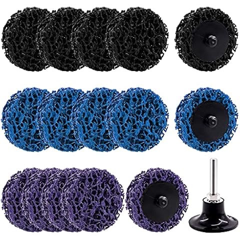 Wokape 15Pcs 2 Inch 3 Colors Quick Change for Roloc Strip Disc Assortment Kit, 2" Quick Change Poly Strip Disc Rust Removal Wheel Rust Paint Remove Clean Angle Grinder Disc Wheel Grinding Wheel Cover