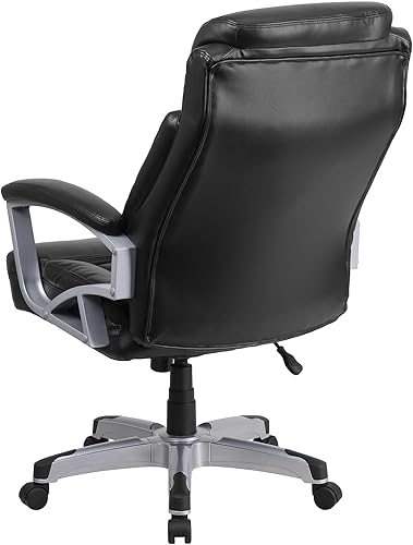 Miniatura 8 de Flash Furniture HERCULES Series Big & Tall - Silla de oficina ergonómica giratoria ejecutiva LeatherSoft de 500 libras con brazos negro, cuero,