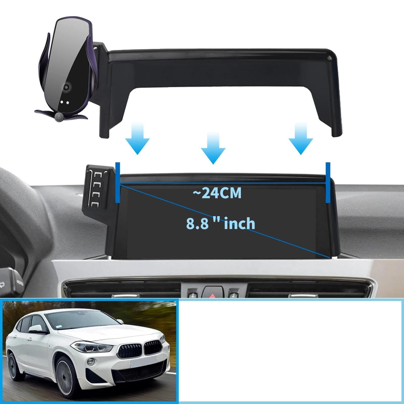 Uchwyt Samochodowy na Telefon dla BMW X2 F39 2018-2022, uchwyt samochodowy na telefon komórkowy 8.8 cala uchwyt GPS stojak na nawigację