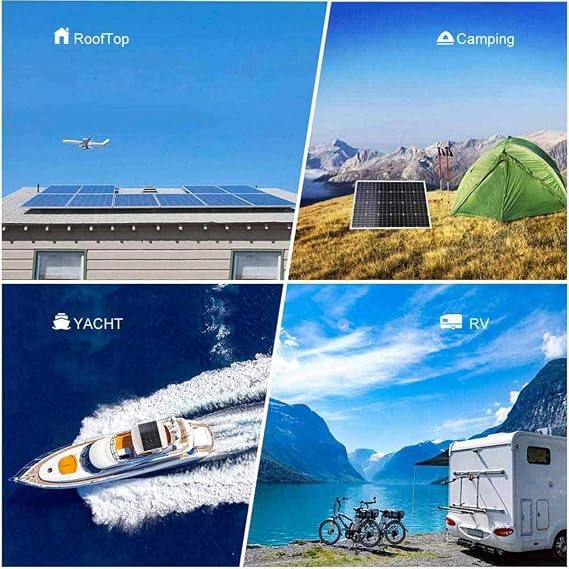 580W Solar Wind Power Kit: 4pcs 120W High Efficiency Solar Panel+100W Wind Turbine for Battery Charging Boat, Caravan, RV