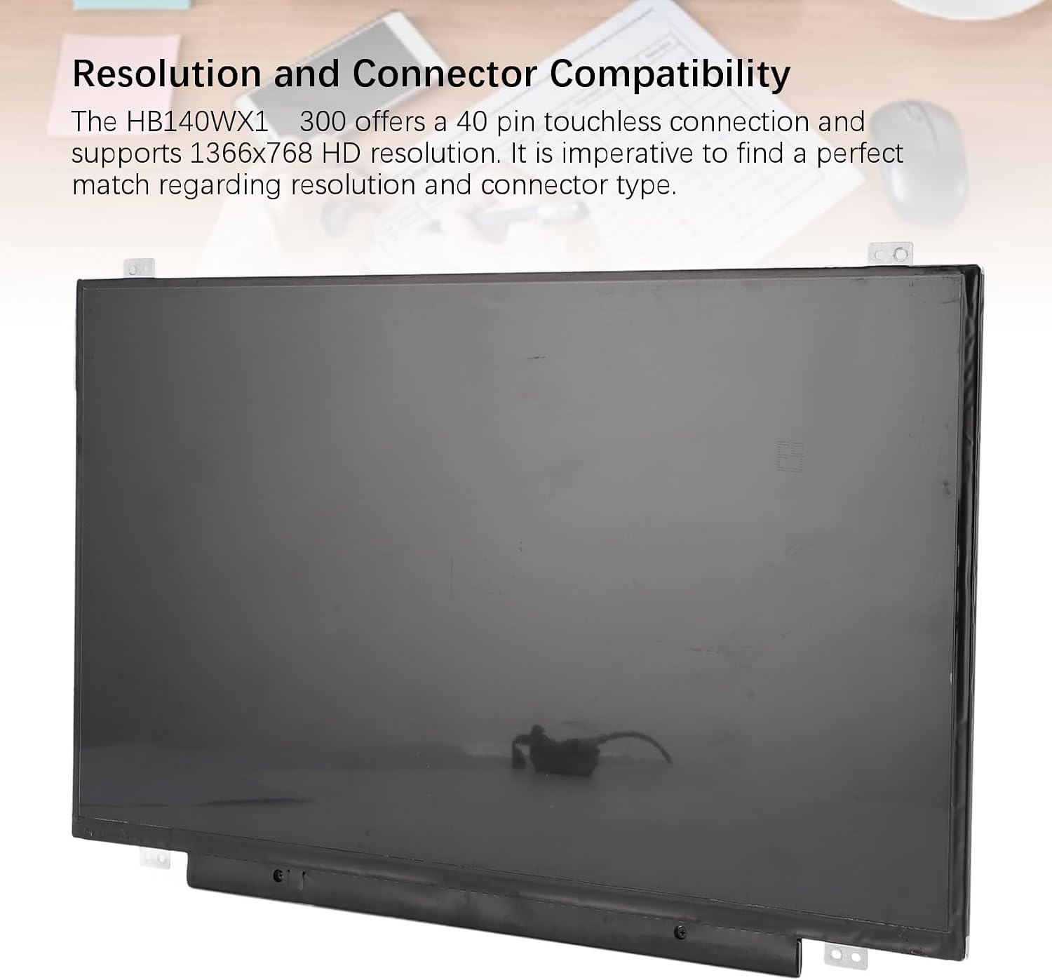 HB140WX1‑300 LCD Screen Replacement, 14 Inch HD 1366x768 40 Pin Glossy Replacement Display Panel for Laptop Screen Replacement by Professionals