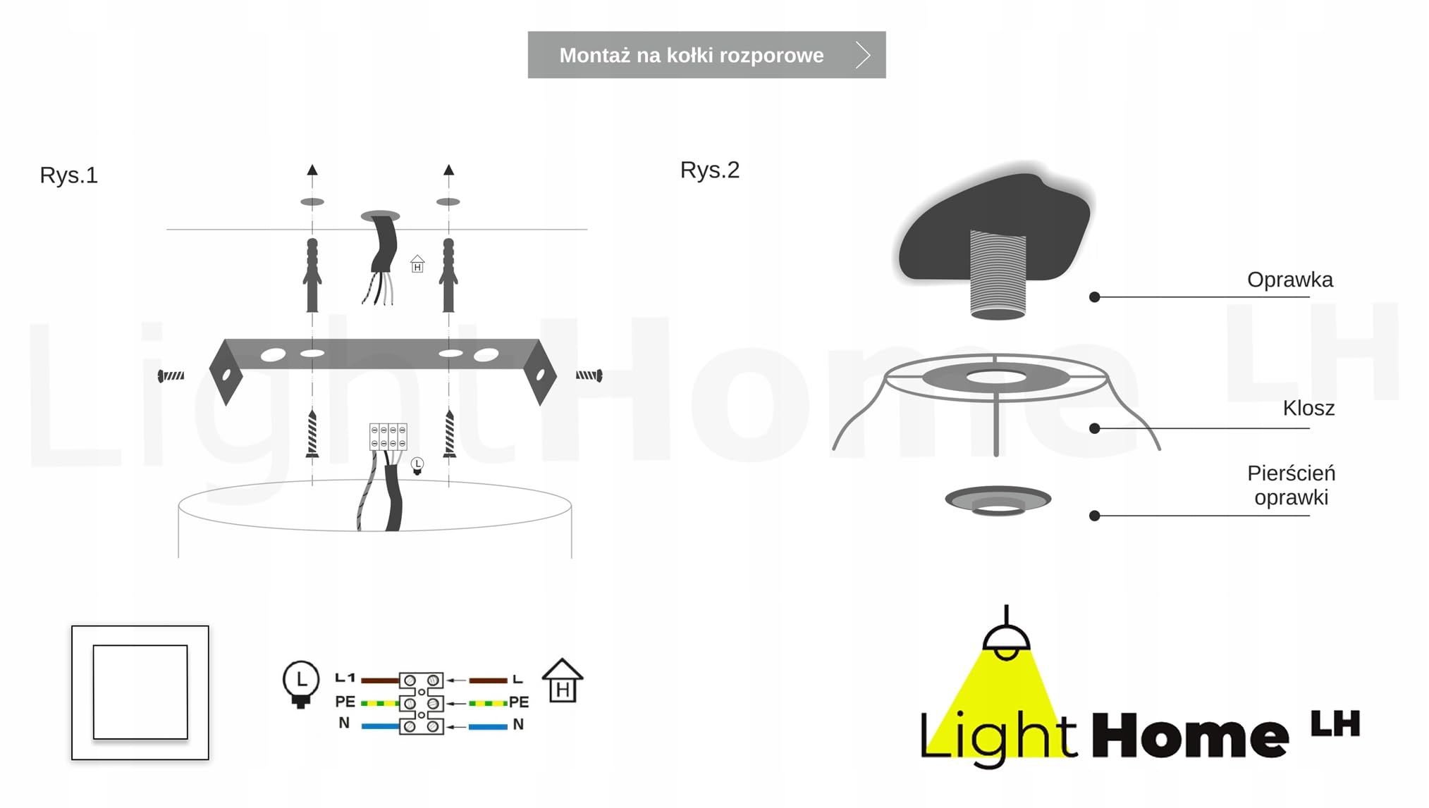 Light-Home Tuba lampa sufitowa wisząca - Nowoczesny żyrandol na sufit do sypialni salonu i kuchni w stylu loft - na 1 żarówkę GU10 - metalowy klosz biały