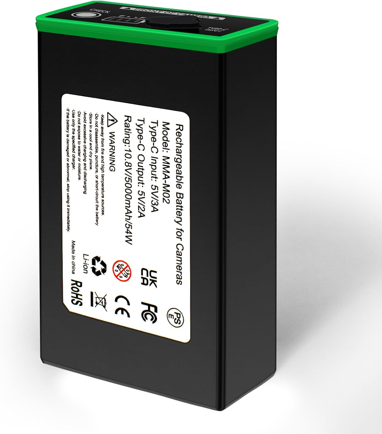 5000mAh Power Mag Replacement Battery for Moultrie Edge, Edge Pro, Edge 2, Edge 2 Pro, Edge 3 Cellular Trail Cameras, USB-C & Solar Panel Charging