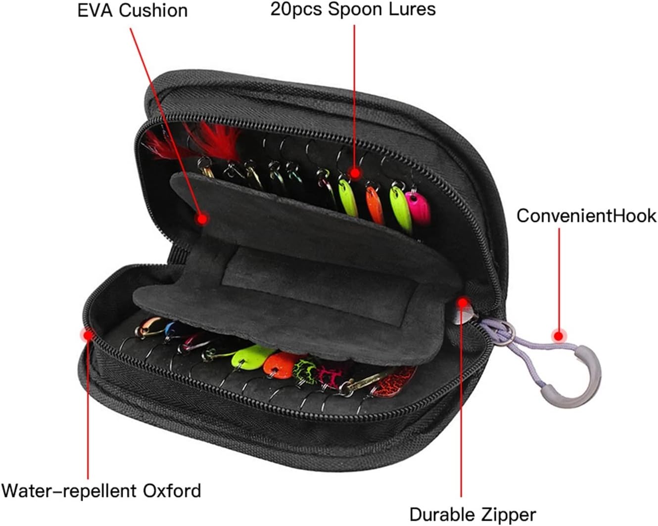 Metal Baits Set Fishing Spoons Lures Trout Bass Casting Spinner Fishing Bait with Storage Bag Case Accessories