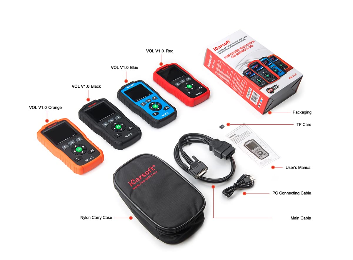 iCarsoft i906 - Escáner multisistemas para diagnóstico de Volvo/Saab OBD