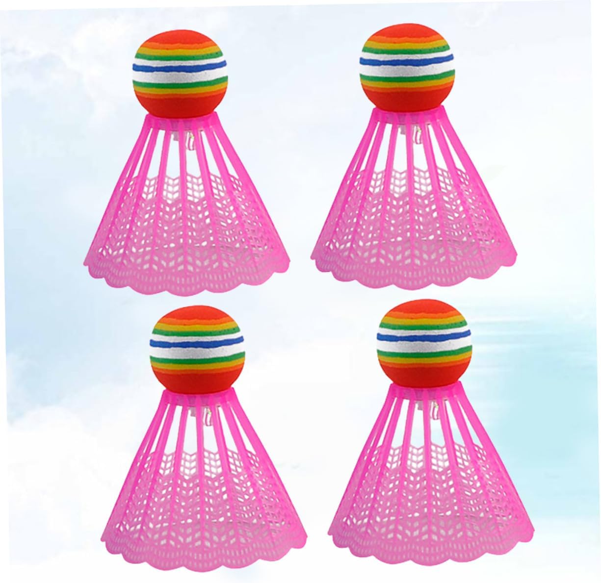 4PCS LED Nylon Badminton Shuttlecocks Luminous Dark Outdoor Indoor Playing Sports Exercise Accessories for Beginners Family Fitness