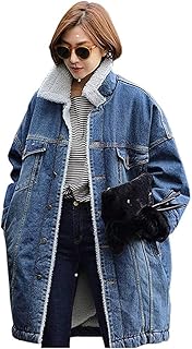 [cnstone] レディース デニムコート 裏ボア 防寒 コート ゆったり デニム ロング ジージャン 暖か アウター ボアデニムジャケット ジージャン Gジャン カジュアル 秋 冬
