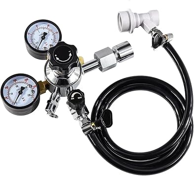 Home Brewbeer Gas Line Assembly, 5/16" PVC Gas Carbonation Hose for Co2 Gas Bottle with W21.8 Co2 Regulator Conversion Adapter