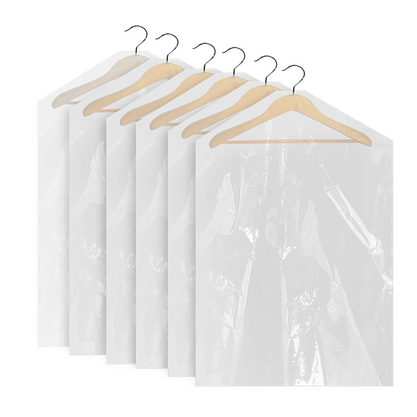 vfdaSWQQ Coat hanger cover, Transparent Clothing Bag for Wardrobe Storage, Suitable for Dry Cleaners, Home And Travel(60 * 90cm/24 * 35in)