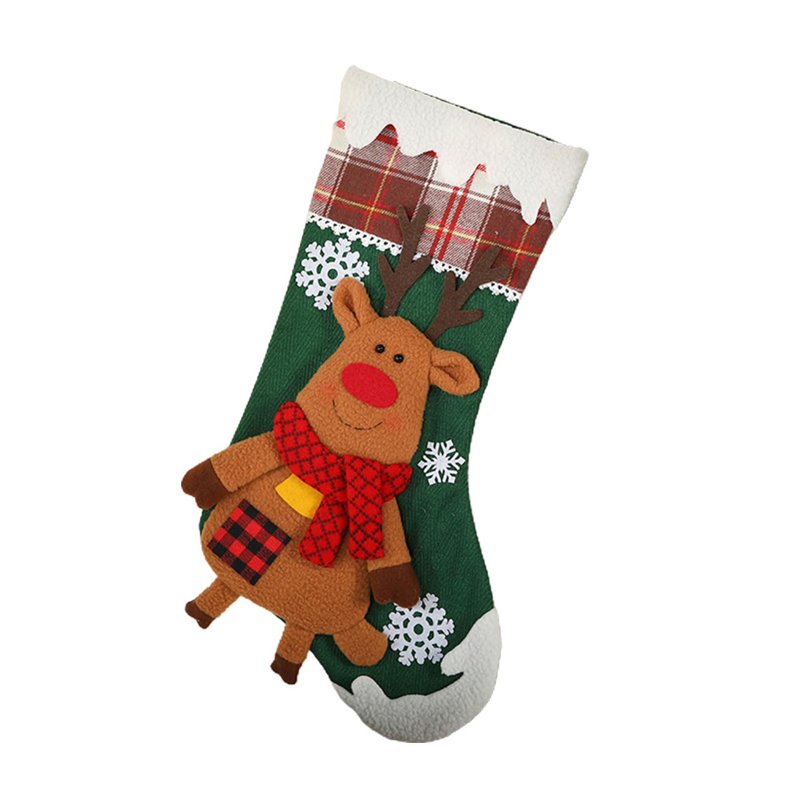 HZBB Christmas Socks Gift Bag Fireplaces XmasTree Ornament Snowman Santa Reindeer Elk Christmas Stocking Decorations for Home Tree Decorations