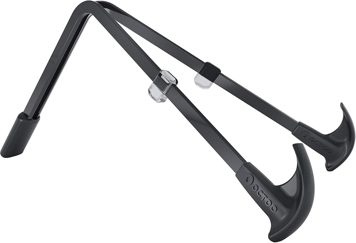 Octoo Laptop Stand, Steel Computer Riser, Ergonomic Laptops Elevator for Desk, Metal Holder Compatible with 7 to 15.6 Inches Notebook Computer - Black