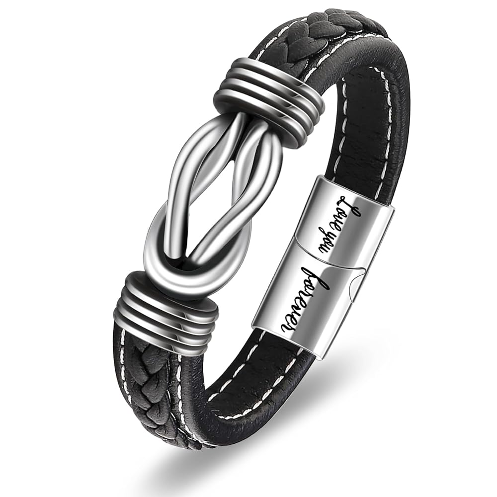 ブレスレット ROMANTINUER SN32 BRACELET INFINITY LEATHER Amazon.com: Titruebe Men's Leather Infinity Bracelet with