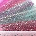 David Angie 8 Colors Transparent Glitter Holographic Star Printed Synthetic Leather 7.7