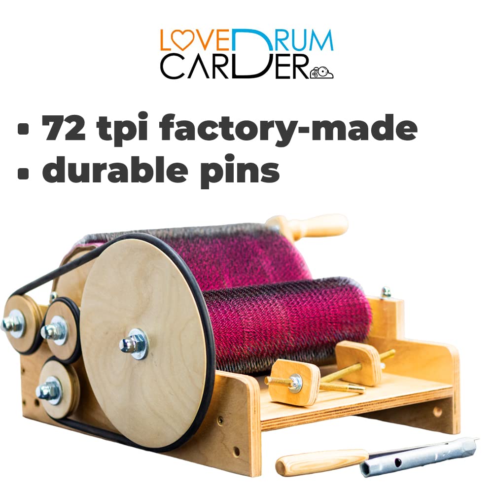 Generisch LoveDrumCarder Karder für Wolle Kardierer Kardiermaschine Wool Carder Drum Carder Trommelkarder Kardierung zum Ausrichten von Mischwolle und Anderen Fasern zur Vorbereitung auf das Spinnen