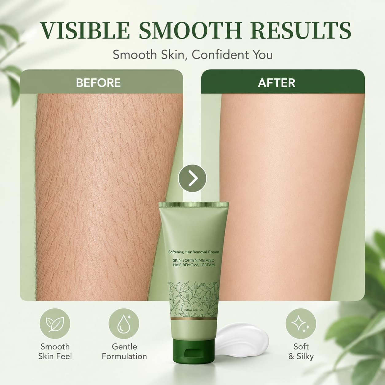 Crema Depilatoria Per Pelle Sensibile, Crema Depilatoria Dolce Con Aloe Vera E Camomilla, Cream Depilatory Per Il Viso E Il Corpo Con Spatola, Depilazione Del Viso, Depilazione Depilazione (5Pcs)