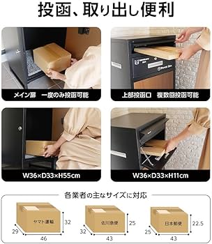 Amazon.co.jp: 【扉左右変更可能】ネコラクボックス 両開き扉 宅配