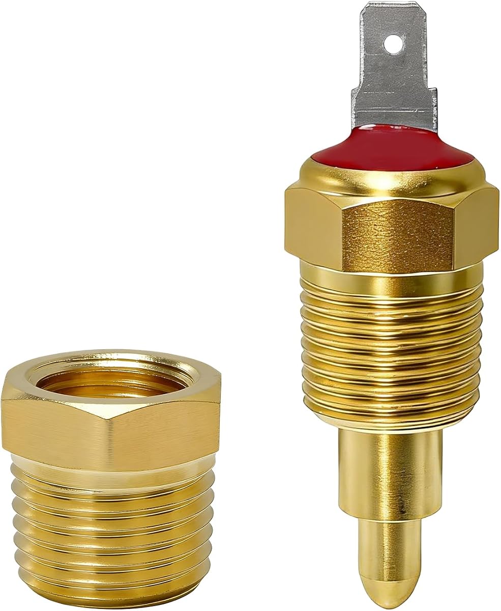 Fan Temperature Switch, 200 to 185 Cooling Fan Temperature Sensor Switch with 3/8" Pipe Thread, Rustproof Engine Radiator Thermostat Switches for 10" 12" 14" 16" Fans