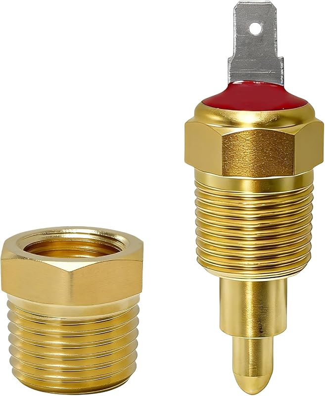 Fan Temperature Switch, 200 to 185 Cooling Fan Temperature Sensor Switch with 3/8" Pipe Thread, Rustproof Engine Radiator Thermostat Switches for 10" 12" 14" 16" Fans