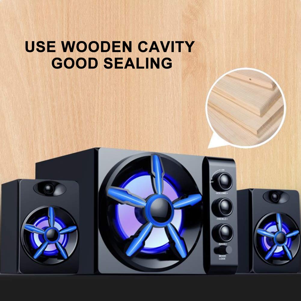 Yosoo Health Gear Altavoz de Subgraves para Computadora 2.1, de Madera de