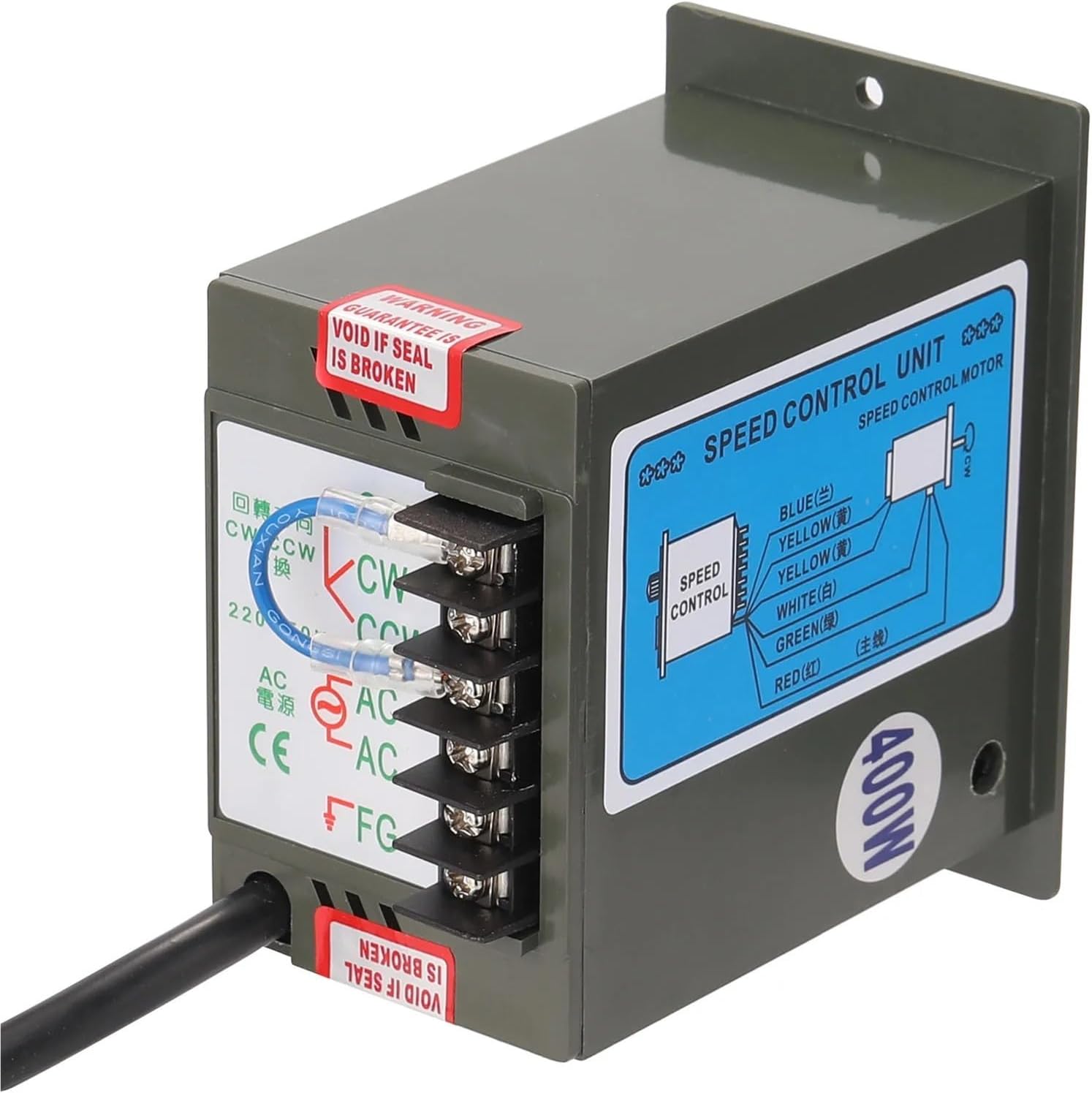 400W Motor Speed Controller AC220V ABS Pinpoint Regulator Control Device with Indicator Light Corotation and Reverse Adjustable