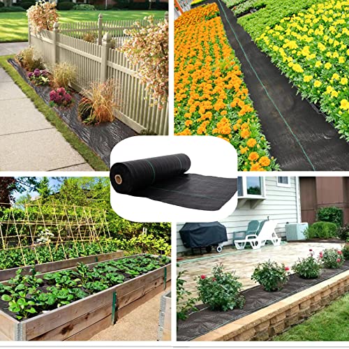 Extraeasy EX001 Garden Weed Barrier Landscape Fabric,Weed Block Fabric Heavy Duty 3.2Oz,Woven Mulch thumb #5