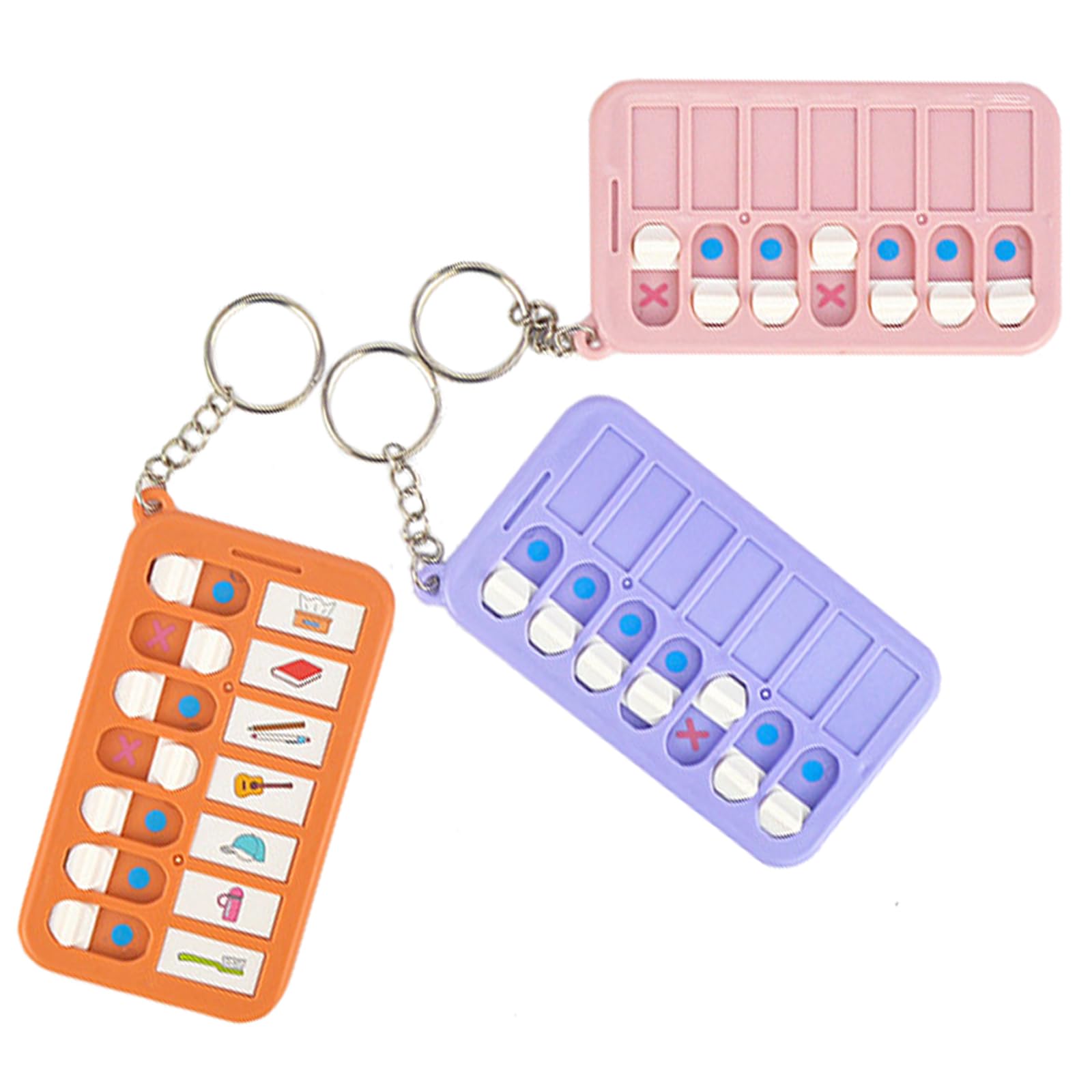 ZBJBinCH Chore Planning Chart Key Chains 3 Pcs Chore Schedule Key Rings Daily Weekly Memo Checklist Boards for Kids Adults Habit and Behavior Planner
