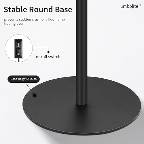 Miniatura 5 de Luz de pestañas, lámpara de pie LED, lámpara de pie de lectura, cuello de cisne ajustable, 3 alturas, brillo dual de 10 W, lámpara de pie portátil