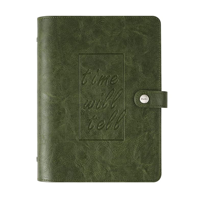 zeszyty, Notatnik Agenda Diary Osobisty organizer Okładka ze skóry PU z luźnymi kartkami Wymienny papierowy notatnik podróżny Artykuły papiernicze(Green,175 * 235mm)
