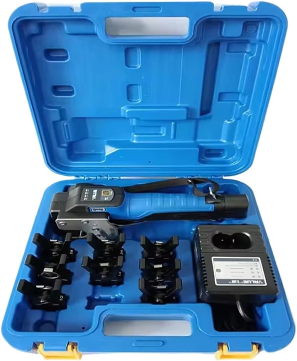 Tube Expander, Fully Automatic Lithium Electric Tube Expander VVEF-1 Metric Copper Pipe Expanding Tool HVAC Installation Equipment for Air Cond(A)