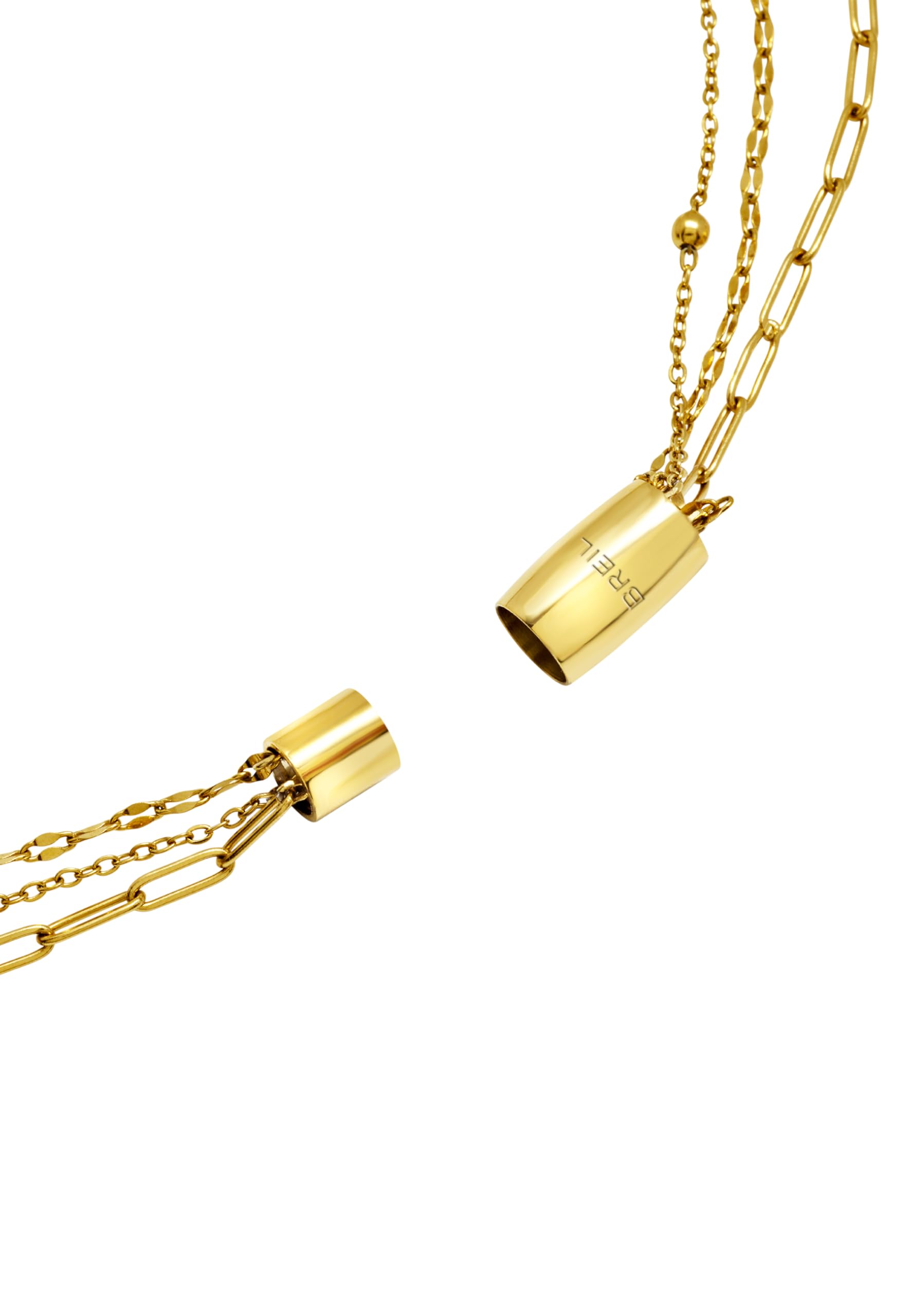 Breil, Collezione Magnetica System, Collana Donna Multigiro in Acciaio con Perle Pendenti Naturali ed Elementi a Forma di Cuore, Regolabile con Chiusura a Magnete, Idea Regalo Donne