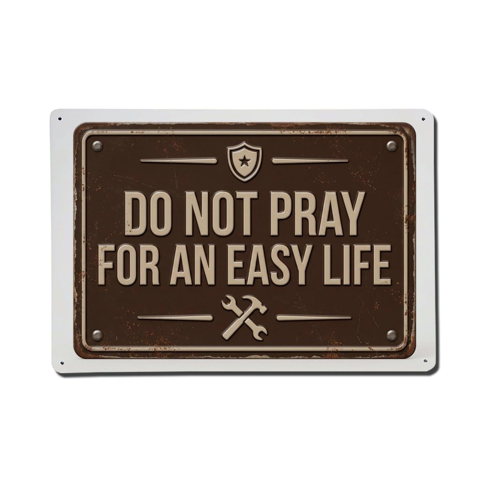 Not Pray Easy Workout Retro Motivational Slogans Metal Tin Sign Plaque Wall Decor for Cafe, Club Bar, Office, Home Garden Metal Poster 8x12Inch